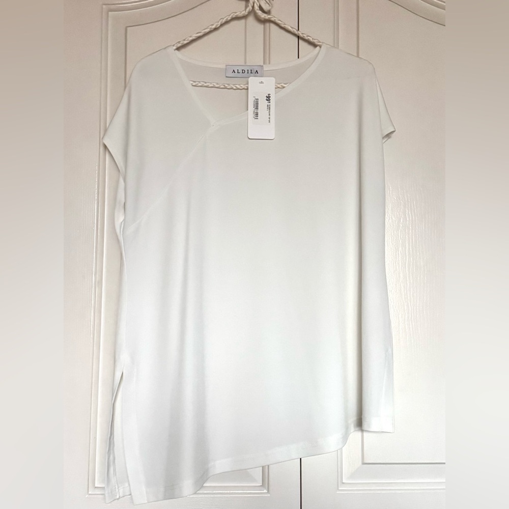 Aldila Off-White Asymmetrical Slant Top